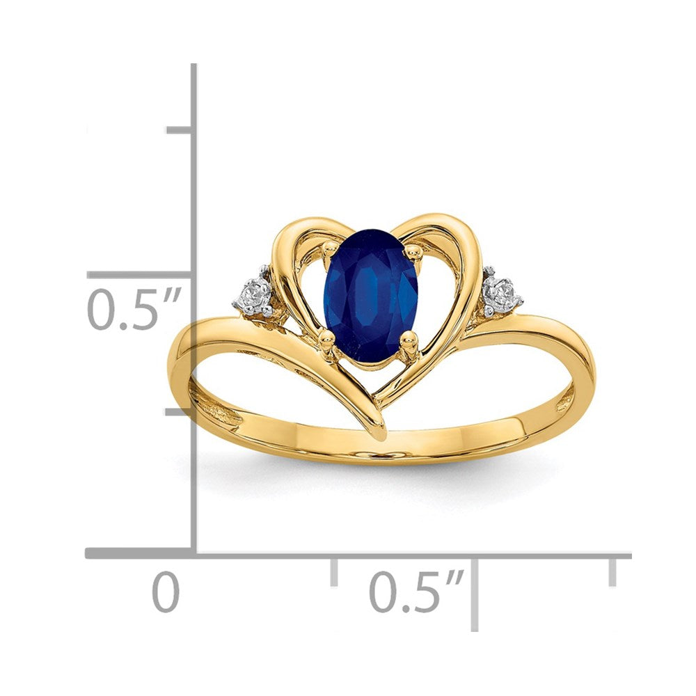 10K Yellow Gold Real Diamond & Sapphire Ring