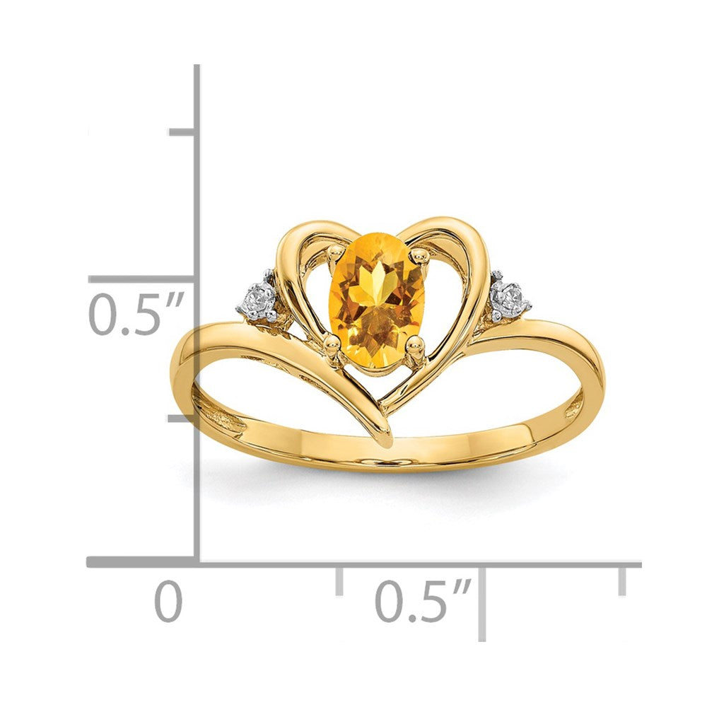 10K Yellow Gold Real Diamond & Citrine Ring