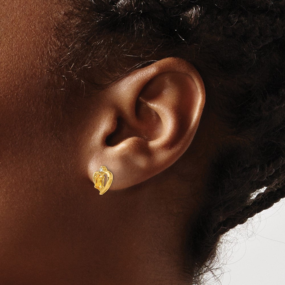 14K Diamond and Citrine Earrings