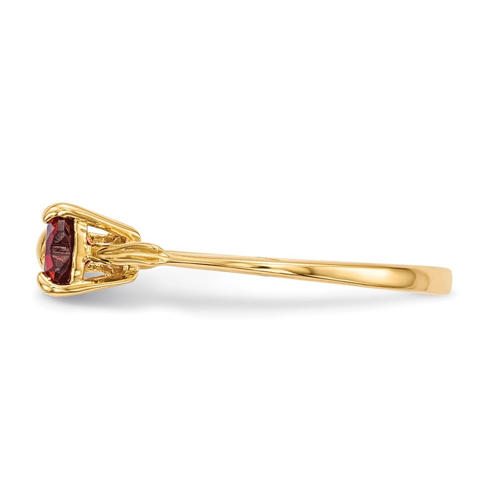 14k Gold Polished Garnet Bow Ring