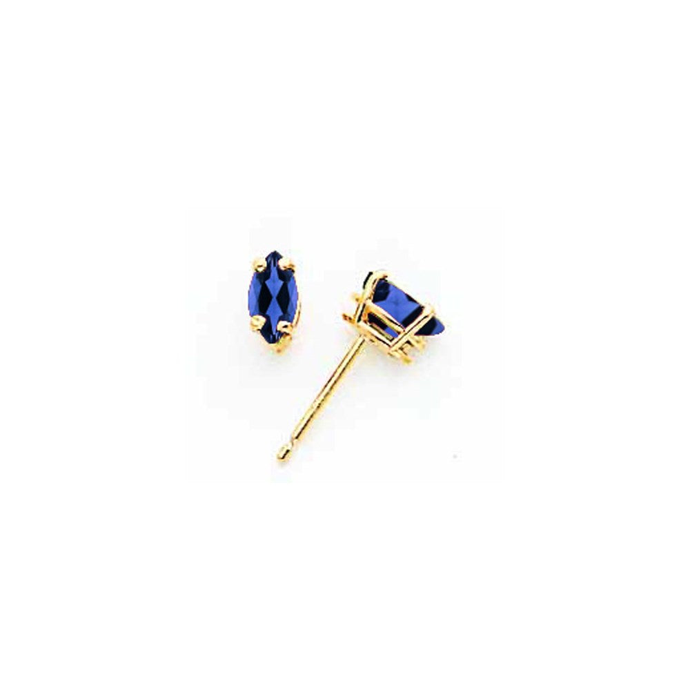 14k Yellow Gold 6x3mm Marquise Sapphire Earrings