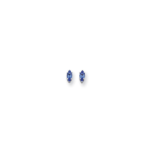 14k White Gold 6x3mm Marquise Sapphire Earrings