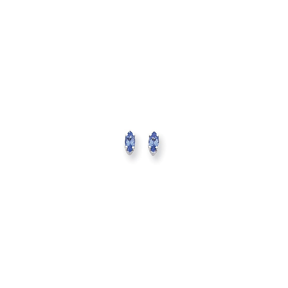 14k White Gold 6x3mm Marquise Tanzanite earring