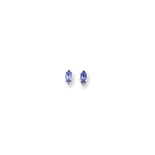 14k White Gold 7x3.5mm Marquise Tanzanite earring