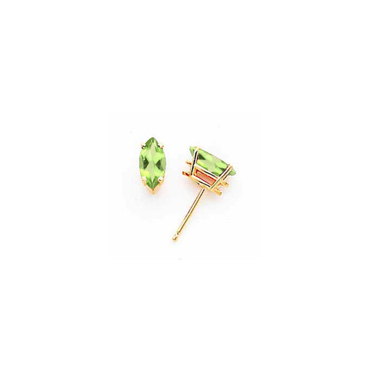 14k Yellow Gold 8x4mm Marquise Peridot Earrings