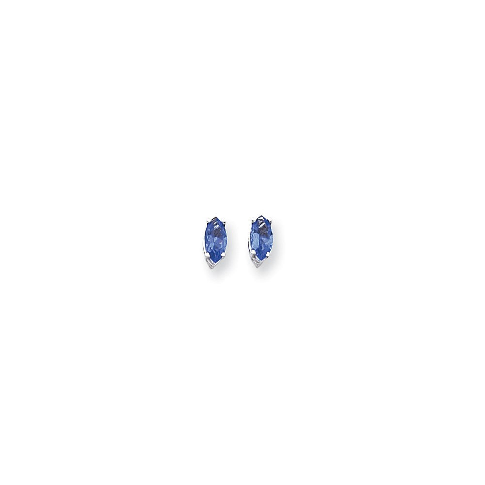 14k White Gold 8x4mm Marquise Tanzanite earring