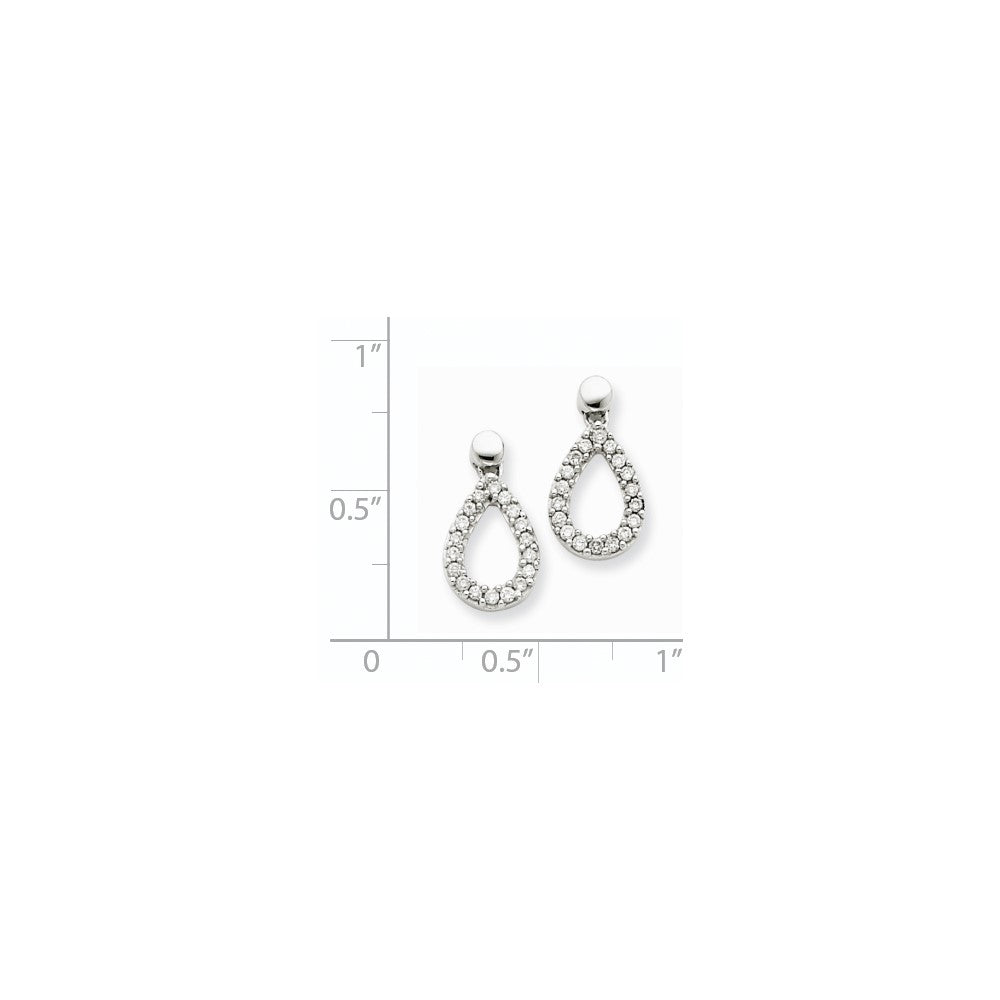 14k White Gold Real Diamond Teardrop Dangle Earrings