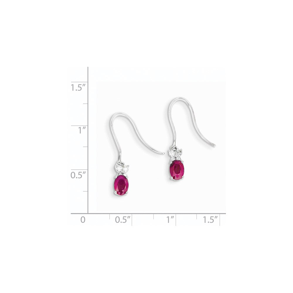 14k White Gold Real Diamond & Ruby Earrings