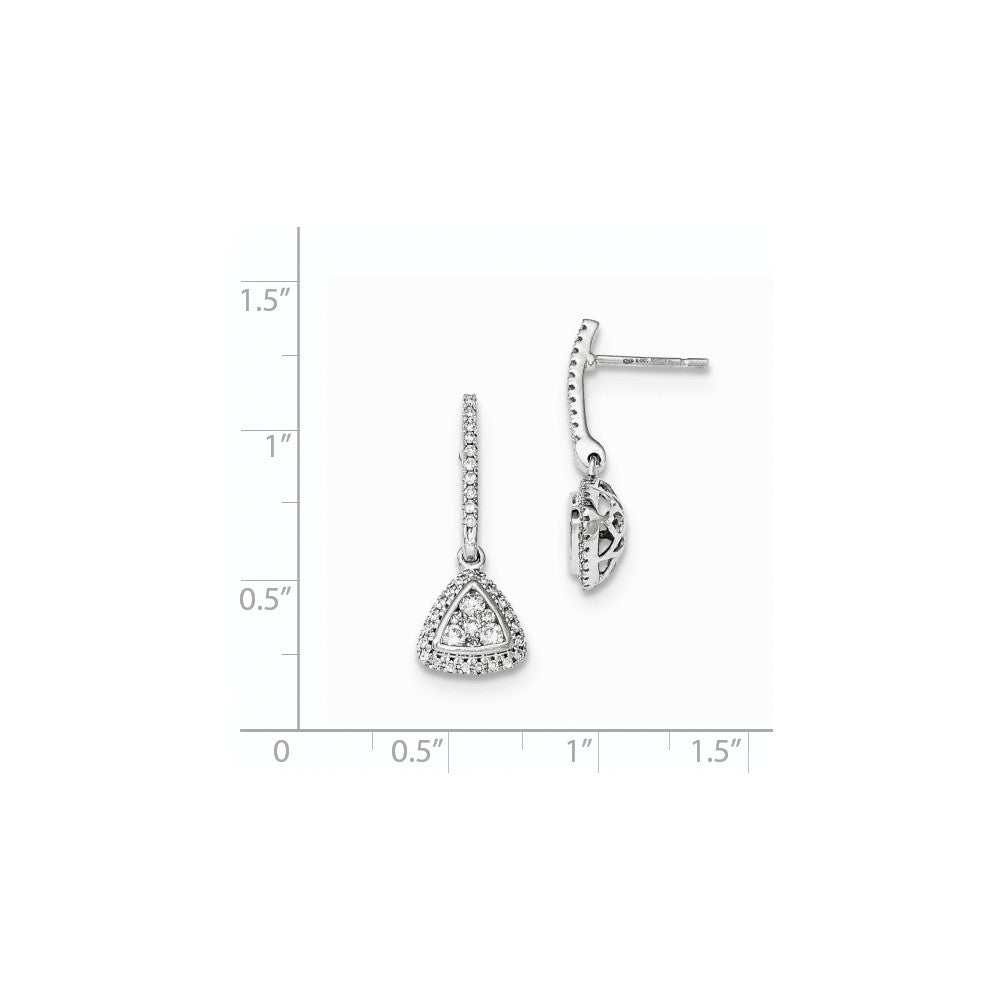 14k Yellow Gold Mystere White Gold Real Diamond Post Drop Earrings