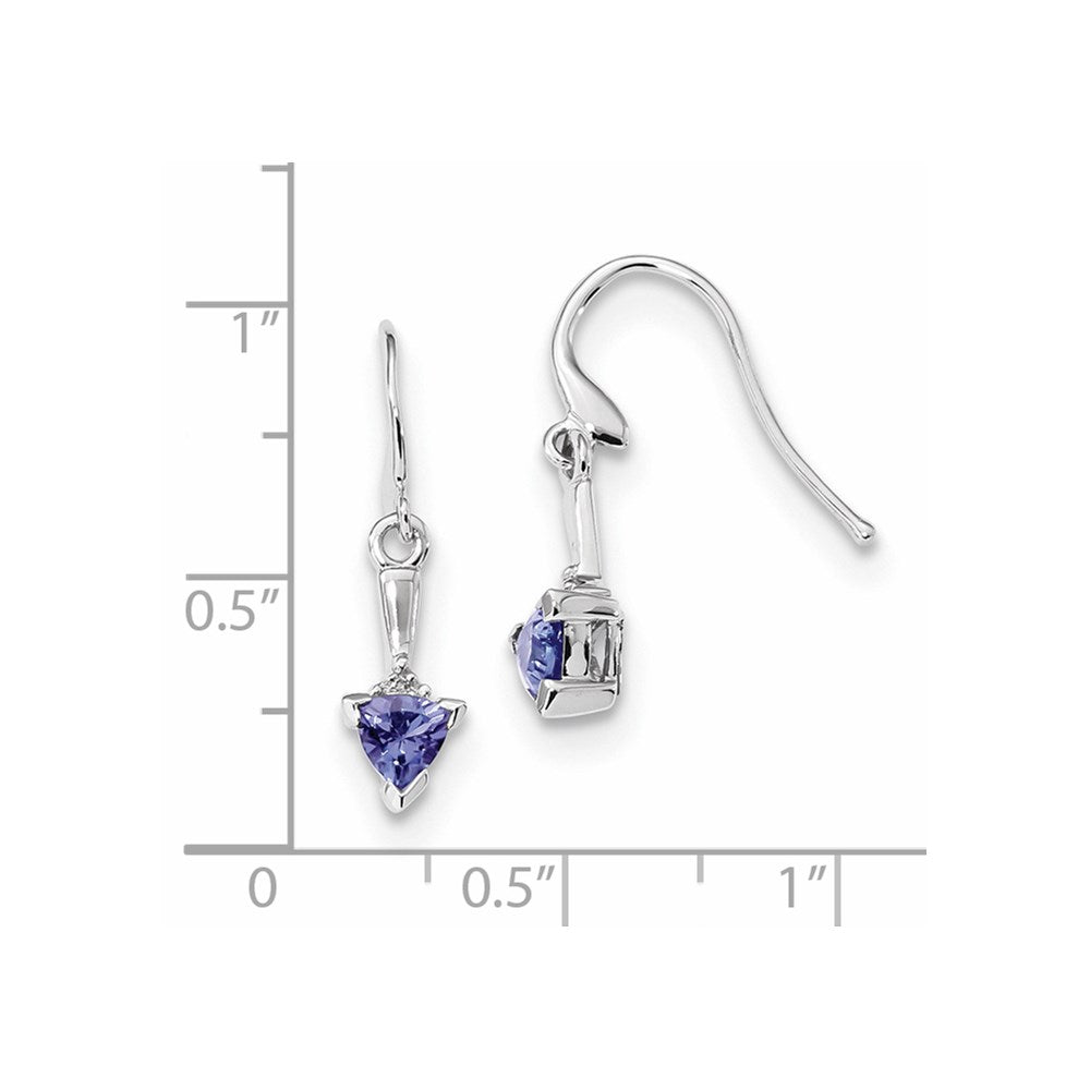 14k White Gold w/ Diamond & Tanzanite Dangle Earrings