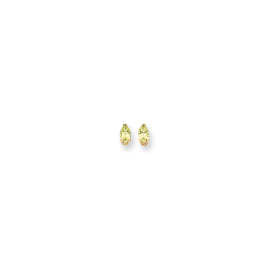 14k Yellow Gold 5x3mm Pear Peridot Earrings