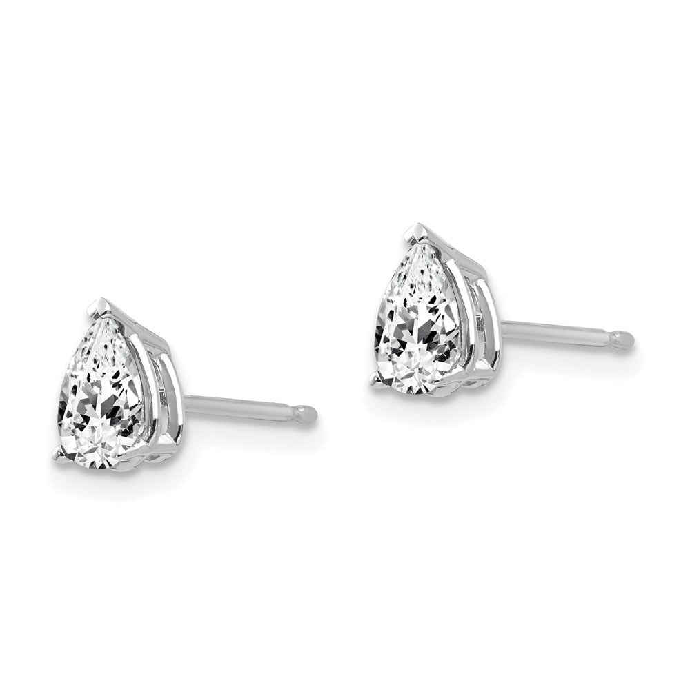 14k Yellow Gold Cubic Zirconia Pear Stud Earrings