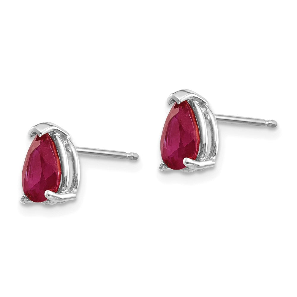 14k White Gold Ruby Earrings