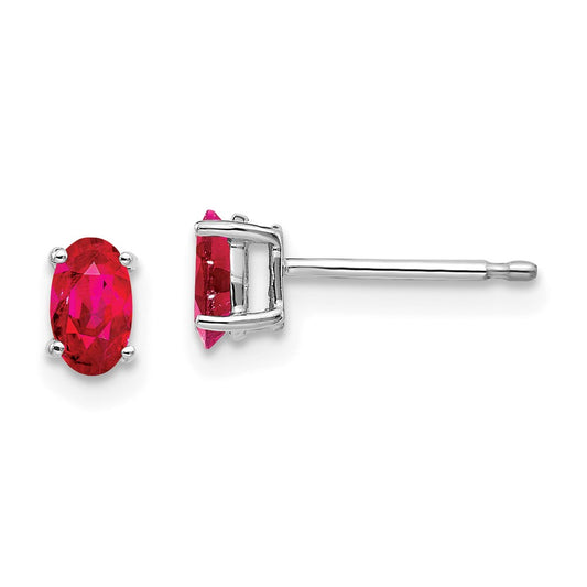 14k White Gold Ruby Earrings