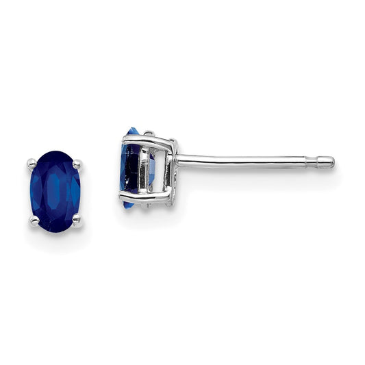 14k White Gold Sapphire Earrings