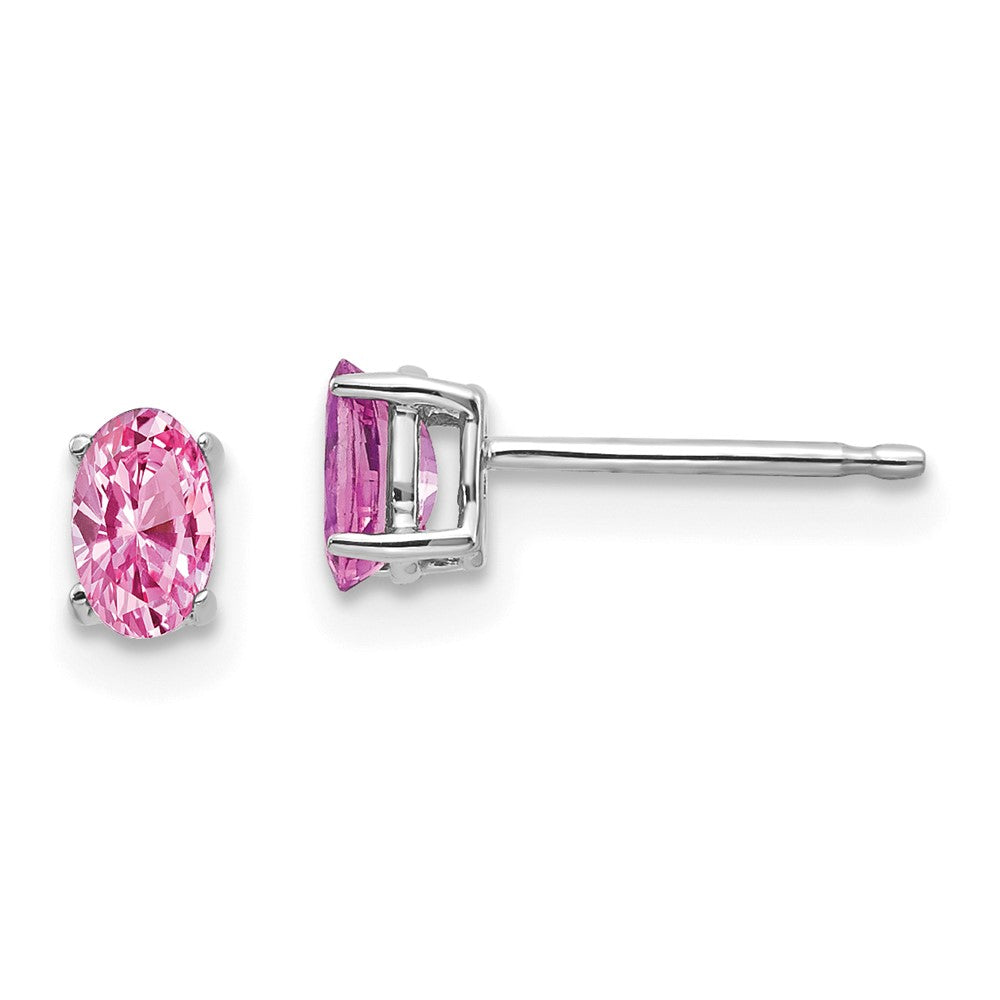 14k White Gold Pink Sapphire Earrings