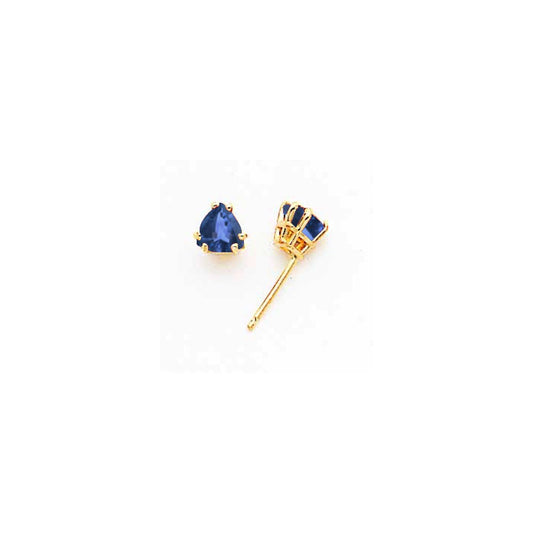 14k Yellow Gold 5mm Sapphire earring