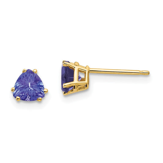 14k Yellow Gold 5mm Tanzanite earring