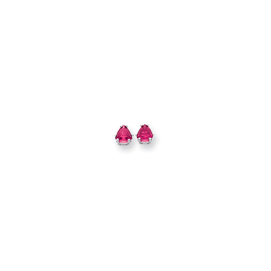 14k White Gold 5mm Pink Sapphire earring