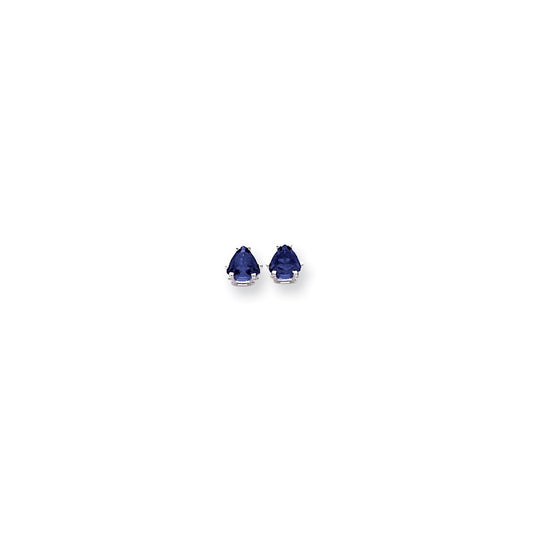 14k White Gold 5mm Sapphire earring