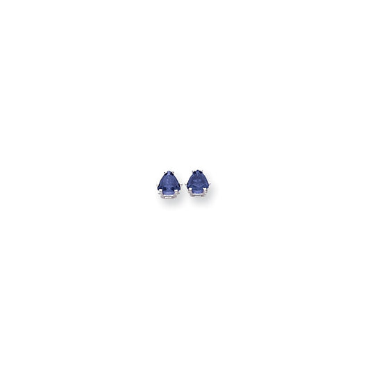 14k White Gold 5mm Tanzanite earring