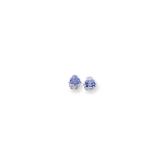 14k White Gold 6mm Tanzanite earring