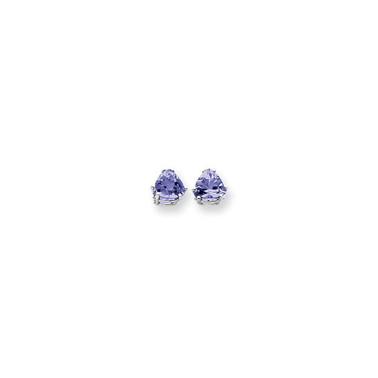 14k White Gold 7mm Tanzanite earring