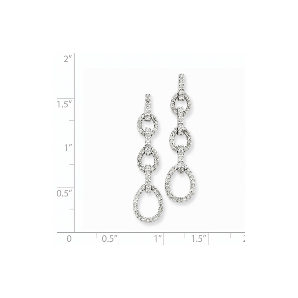 14k White Gold Real Diamond Teardrop Earrings