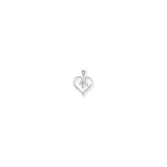 14k White Gold VS Diamond heart pendant