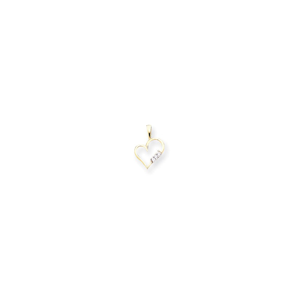 14k A Diamond heart pendant