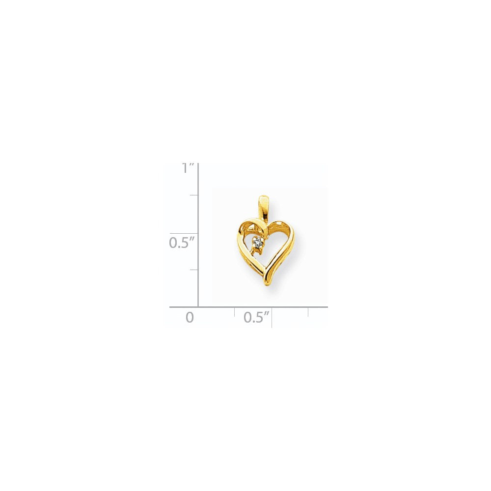 14k VS Diamond heart pendant