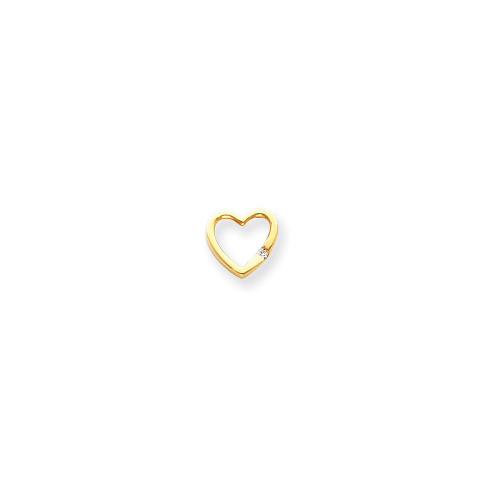 14k AAA Diamond heart pendant