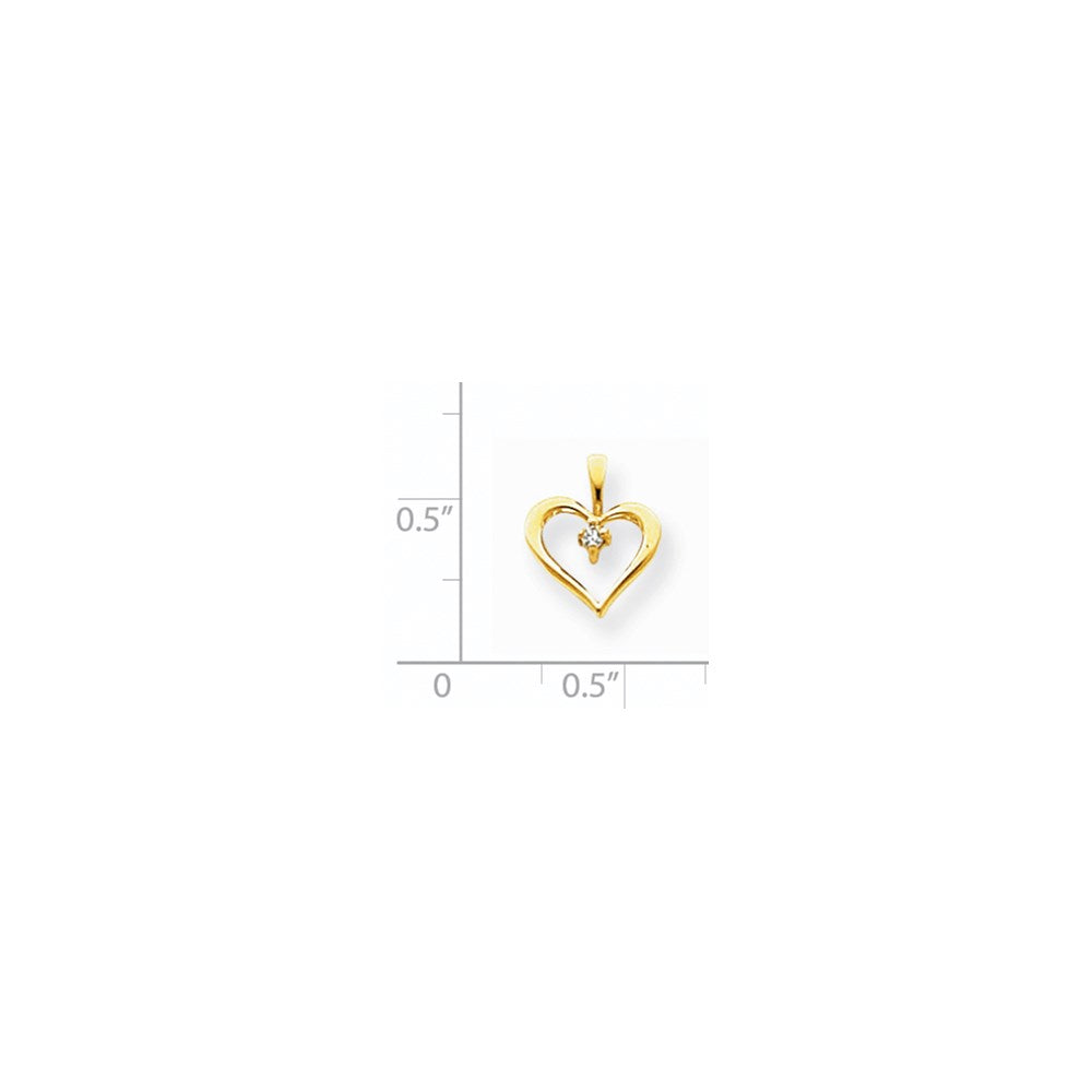 14k VS Diamond heart pendant