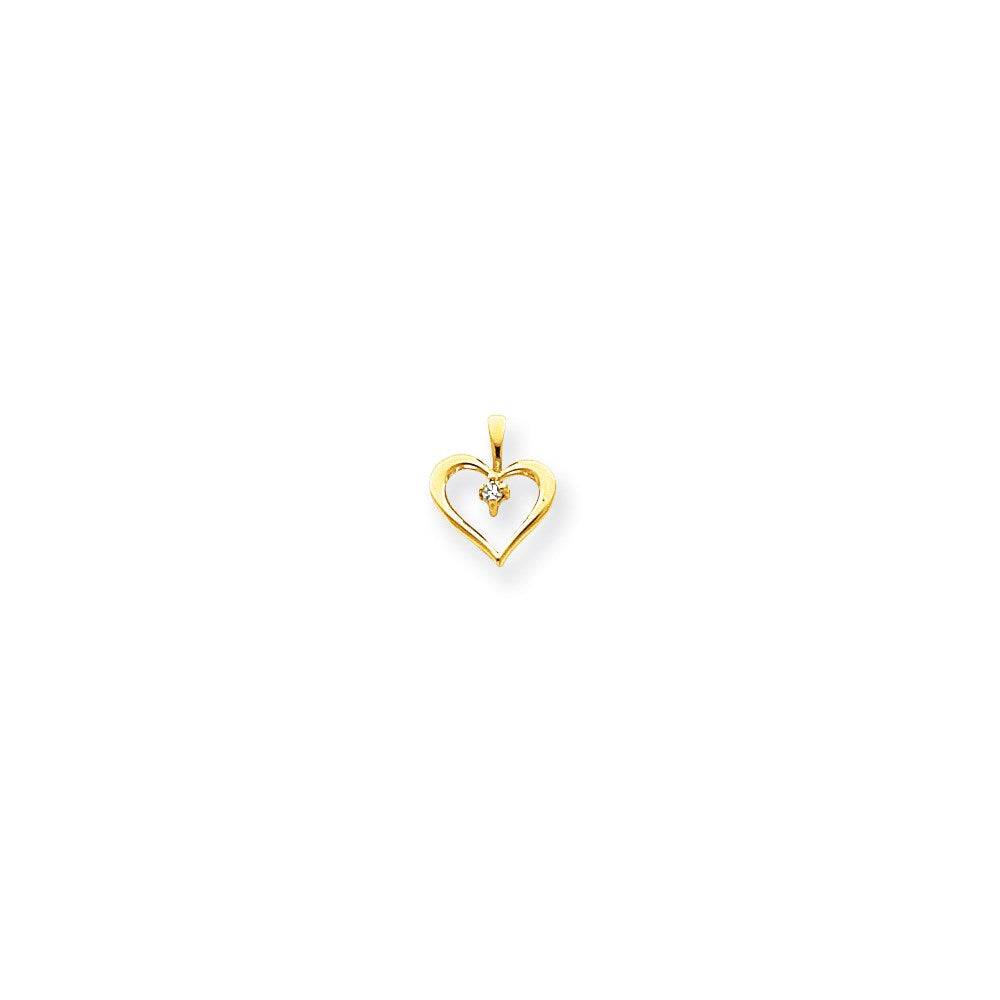 14k VS Diamond heart pendant