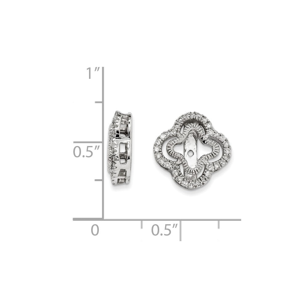 14K White Gold Diamond Jacket Earring