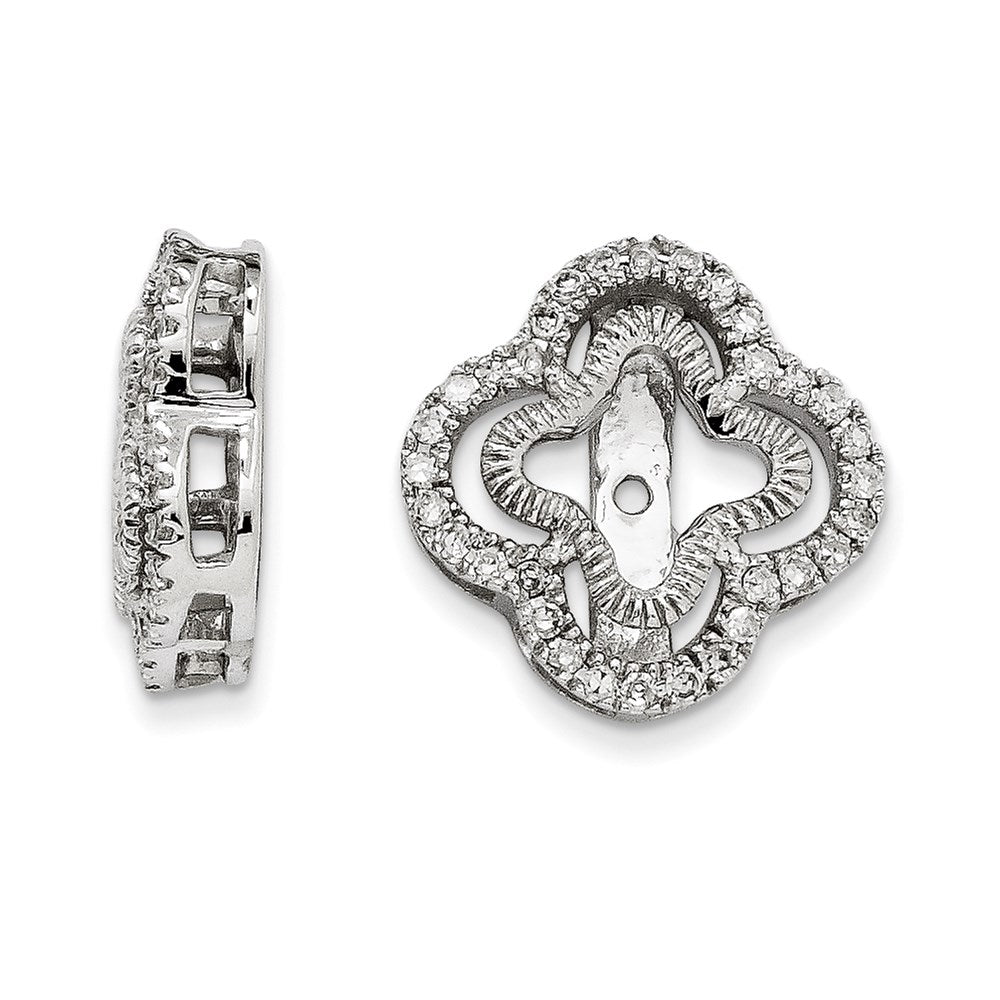 14K White Gold Diamond Jacket Earring