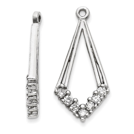 14k White Gold AAA Diamond earring jacket