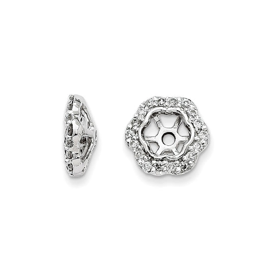 14K White Gold Diamond Earring Jackets