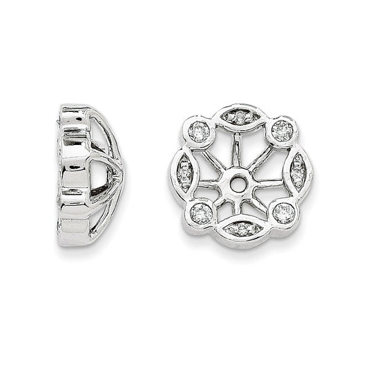 14K White Gold Diamond Earring Jackets