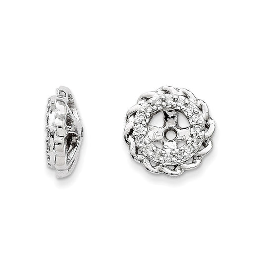 14K White Gold Diamond Earring Jackets