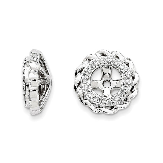 14K White Gold Diamond Earring Jackets