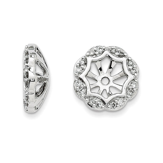 14K White Gold Diamond Earring Jackets