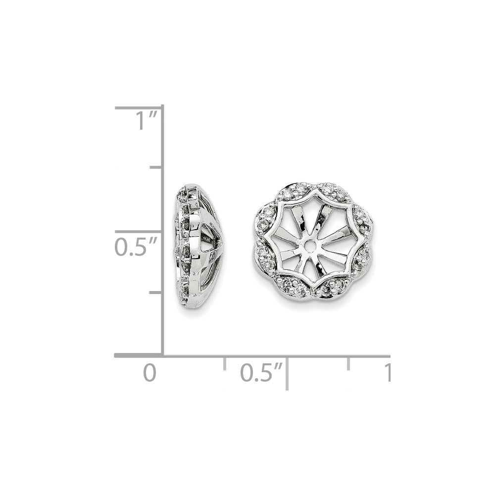 14K White Gold Diamond Earring Jackets