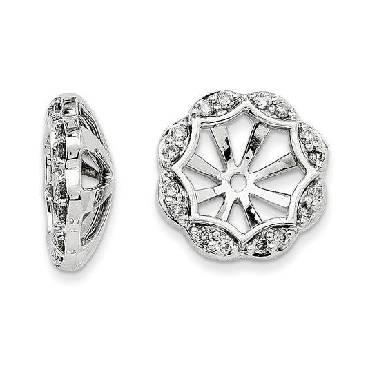 14K White Gold Diamond Earring Jackets