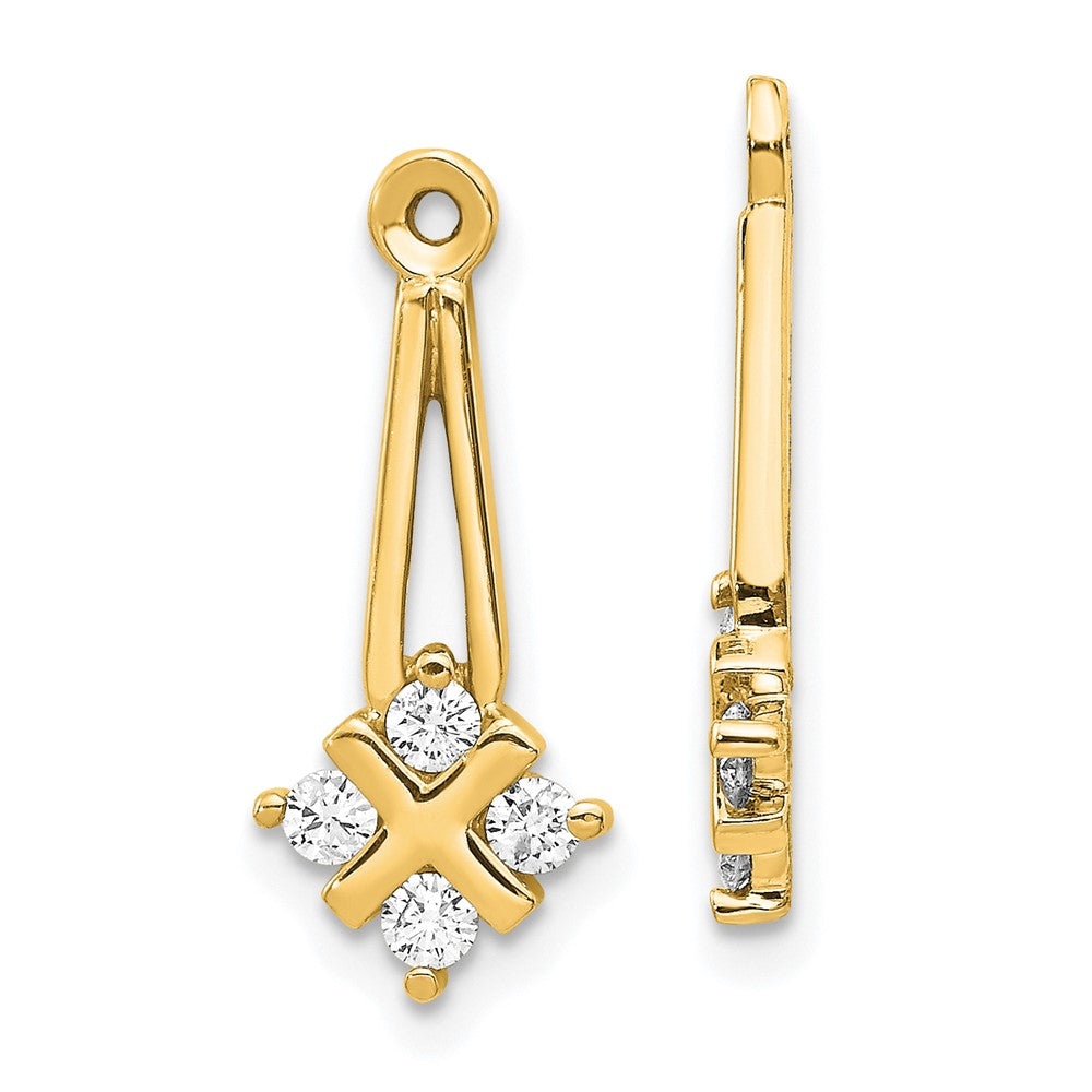 14k AAA Dangle Cluster Diamond Earring Jacket