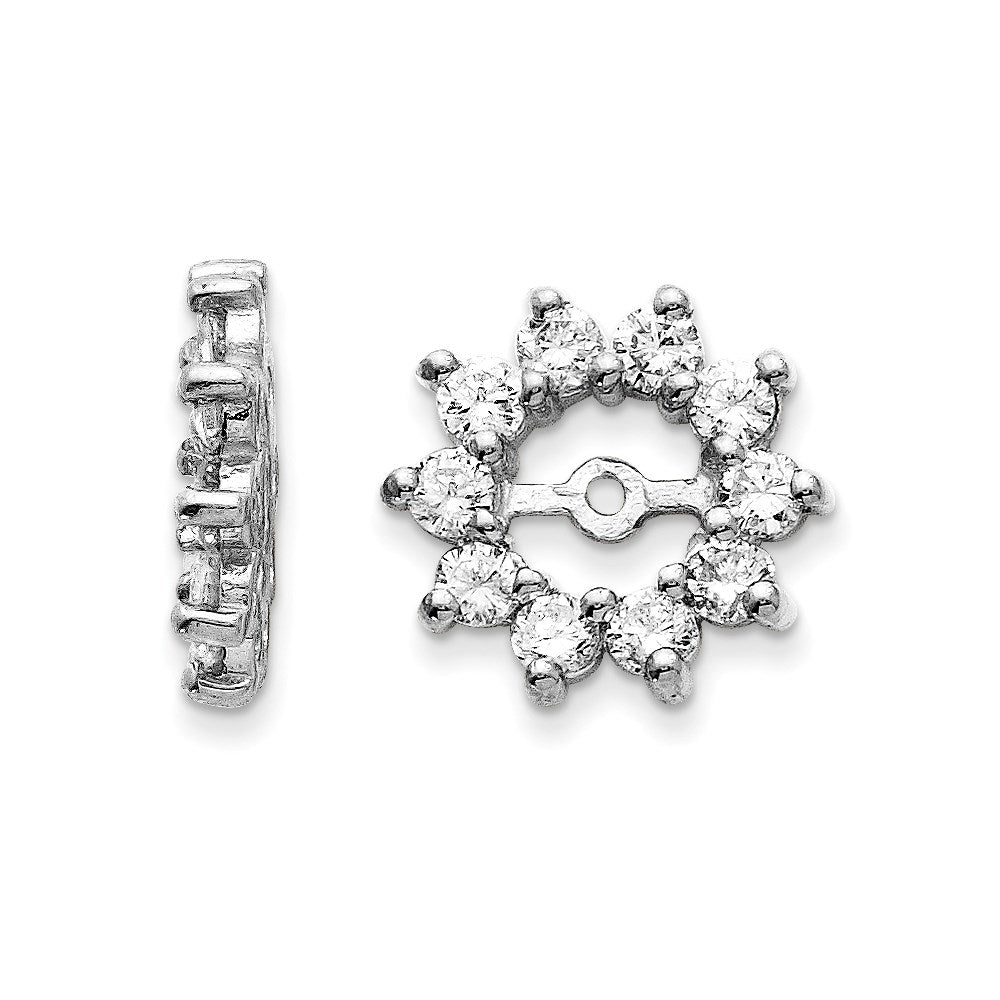 14k White Gold A Diamond Earring Jacket