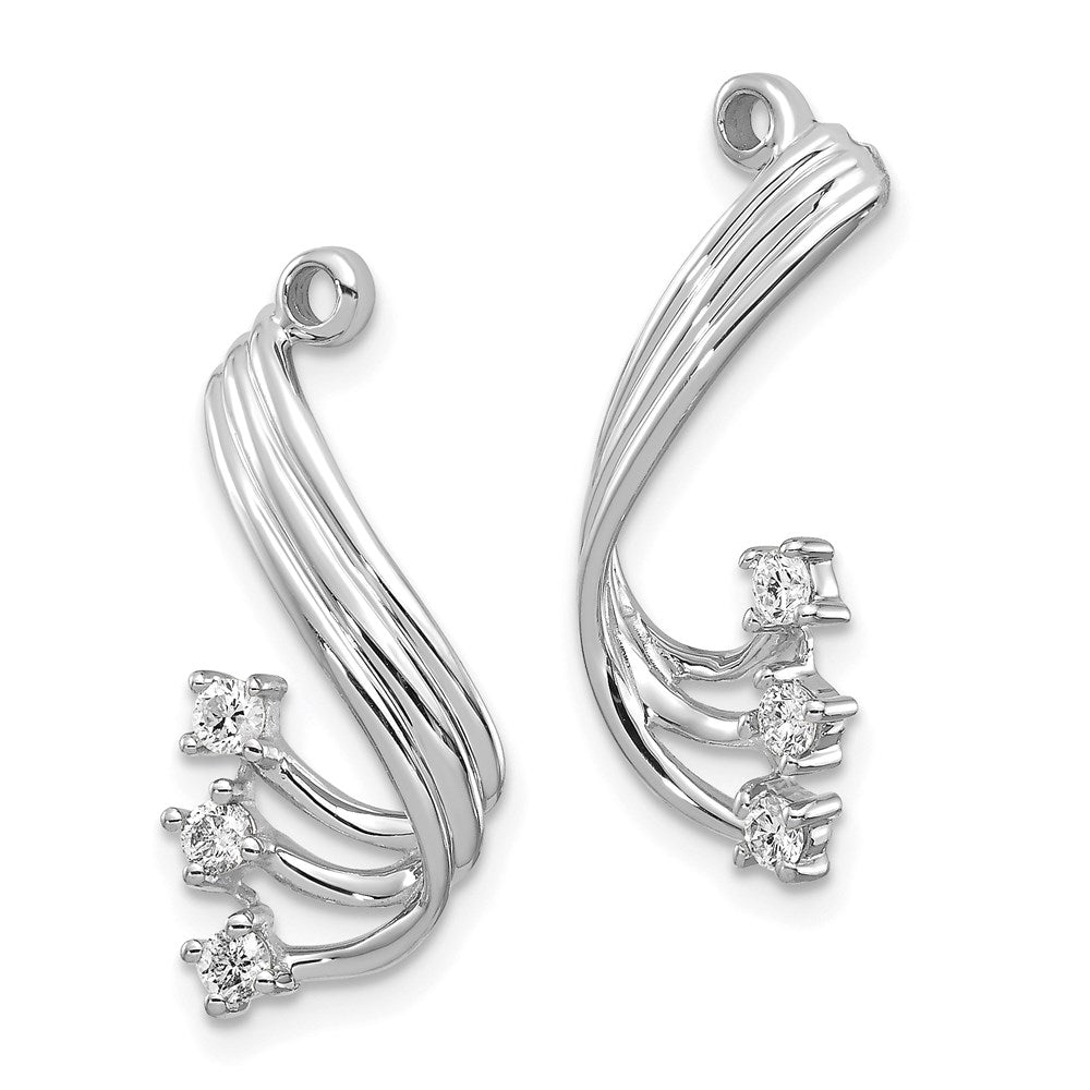 14k White Gold AAA Diamond earring jacket