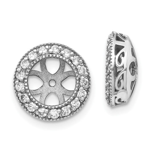 14k White Gold VS Diamond Earring Jacket