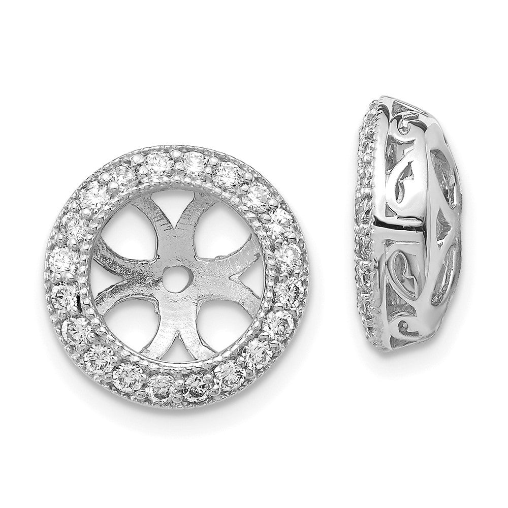 14k White Gold AA Diamond Earring Jacket