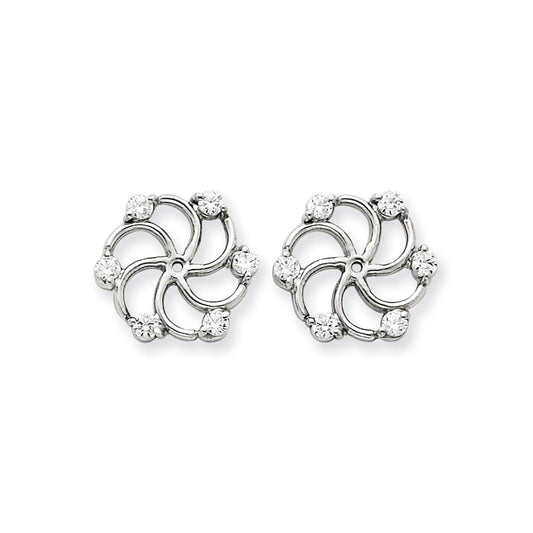 14k white gold A Diamond Earring Jacket